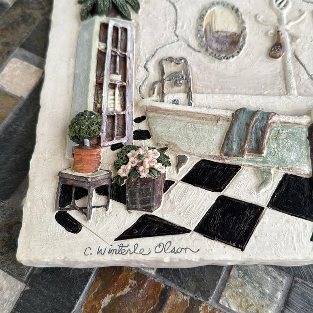 Vintage C Winterle Olson 3D
Scenic Bathroom Wall Art
Hanging Picture Signed - Picture 6 of 13